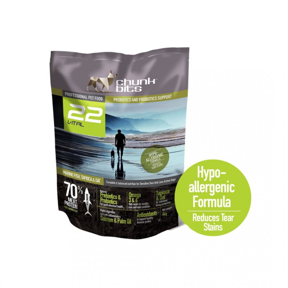 CHUNKBITS DOG 4KG VITAL 22 MARINE FISH, TAPIOCA & OATS DRY DOG FOOD image 2