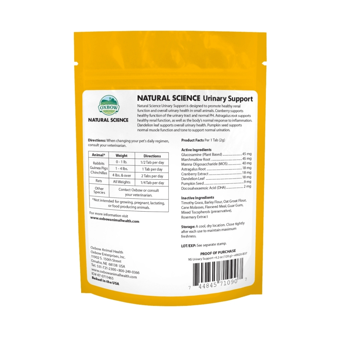 OXBOW NATURAL SCIENCE URINARY SUPPORT SUPPLEMENTS 120G 4.2OZ image 4