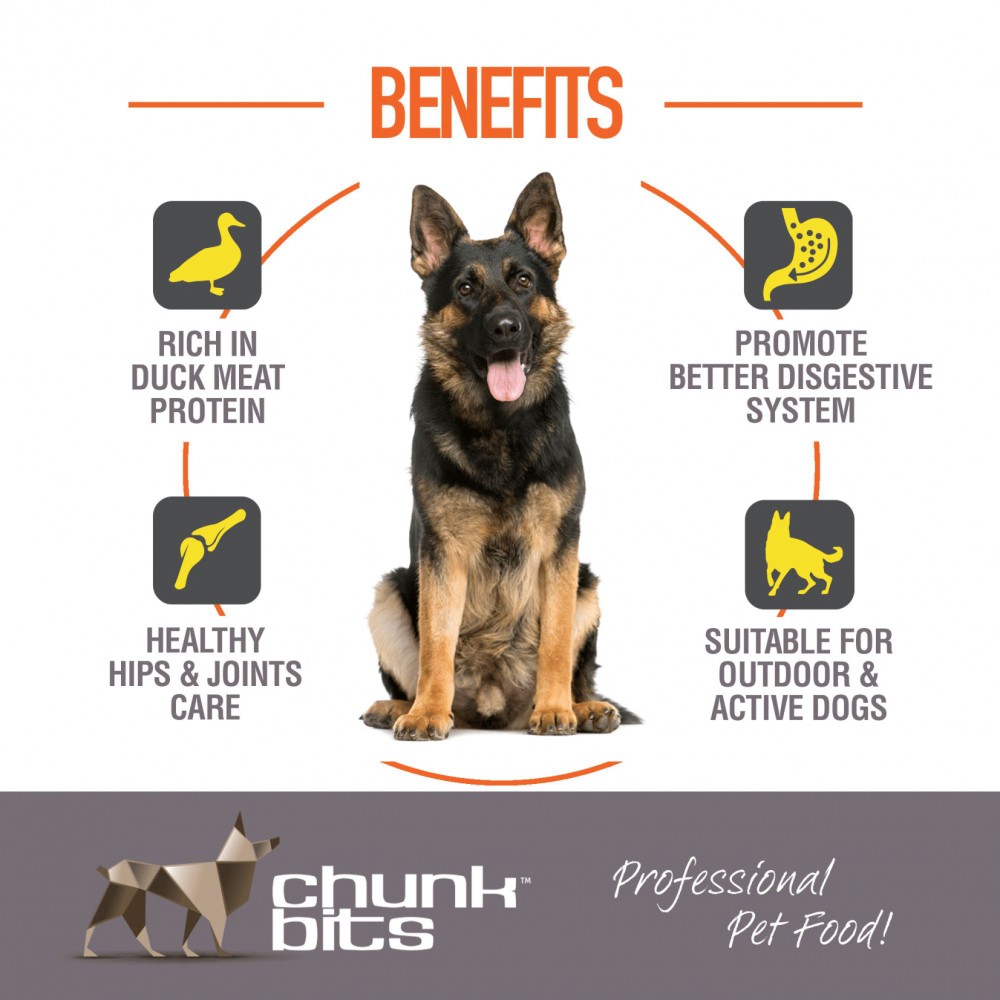 CHUNKBITS DOG 4KG ENHANCE 24/14 DUCK MEAT DRY DOG FOOD image 3