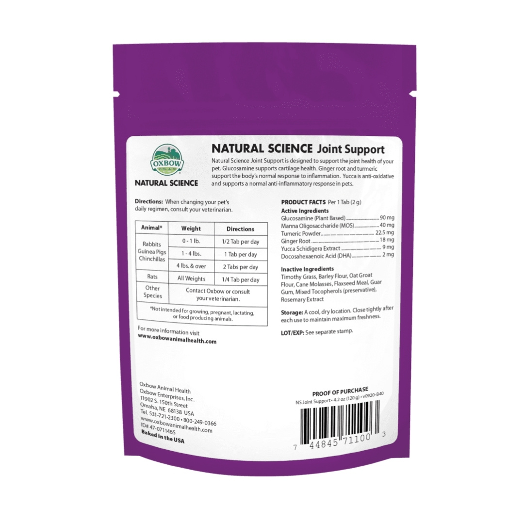 OXBOW NATURAL SCIENCE JOINT SUPPORT SUPPLEMENTS 120G 4.2OZ image 2