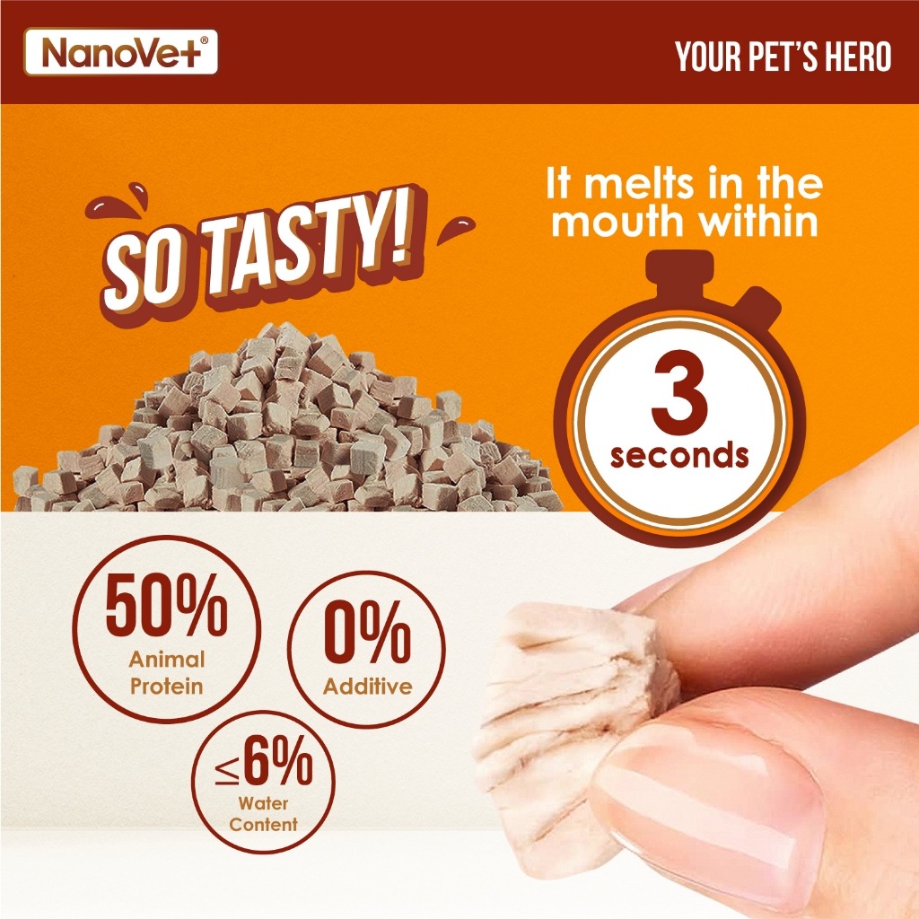 NANOVET FREEZE DRIED BEEF 200G CAT & DOG TREATS image 2