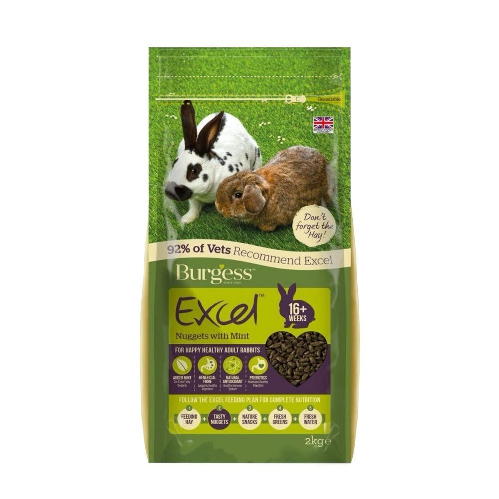 BURGESS 2KG EXCEL ADULT RABBIT NUGGETS WITH MINT image 2