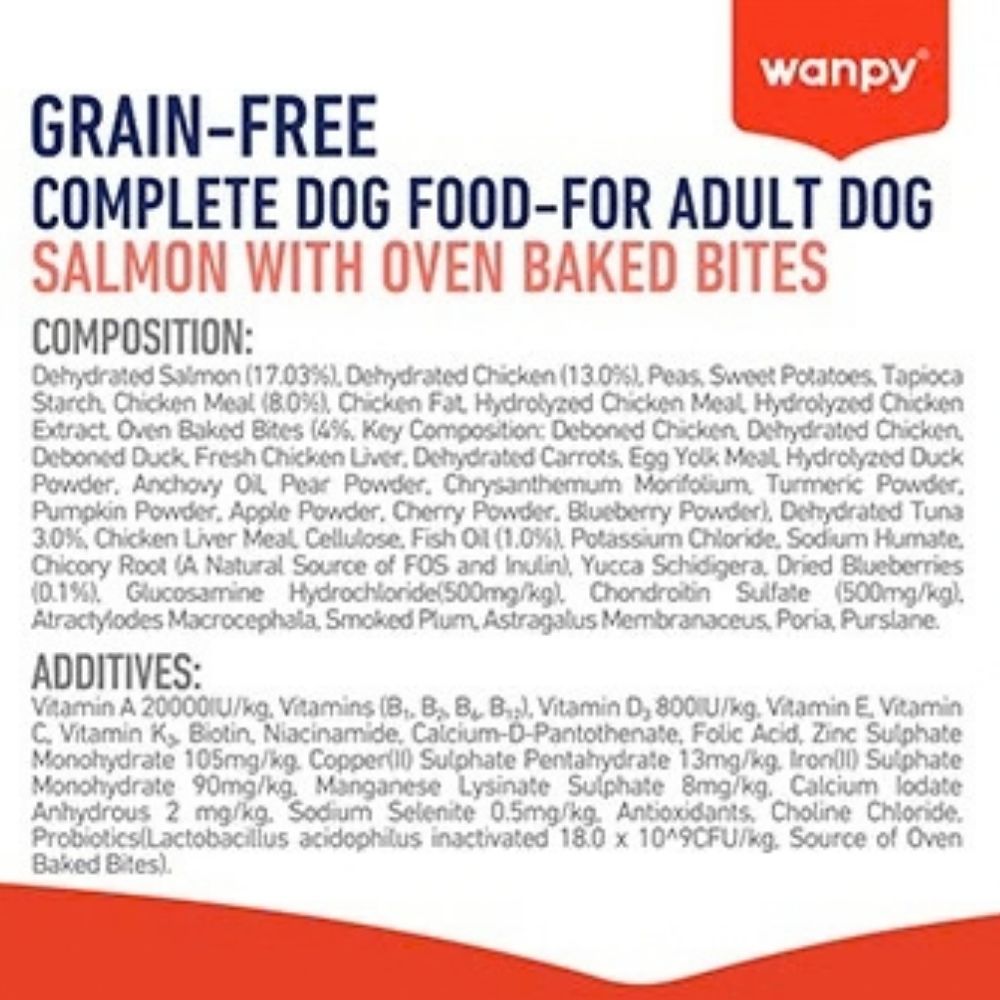 WANPY DOG 1.5KG GRAIN FREE SALMON RECIPE DRY DOG FOOD image 7