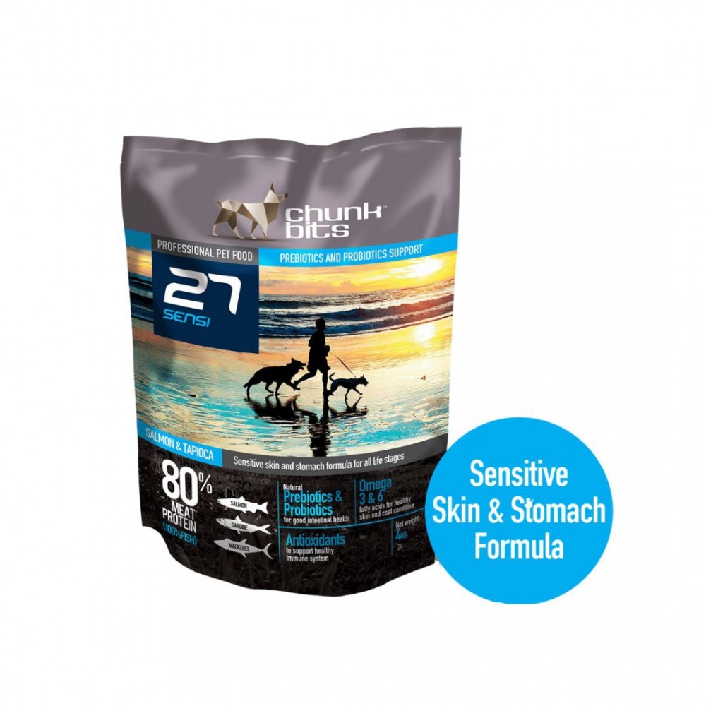 CHUNKBITS DOG 4KG SENSI 27 SALMON & TAPIOCA DRY DOG FOOD image 2