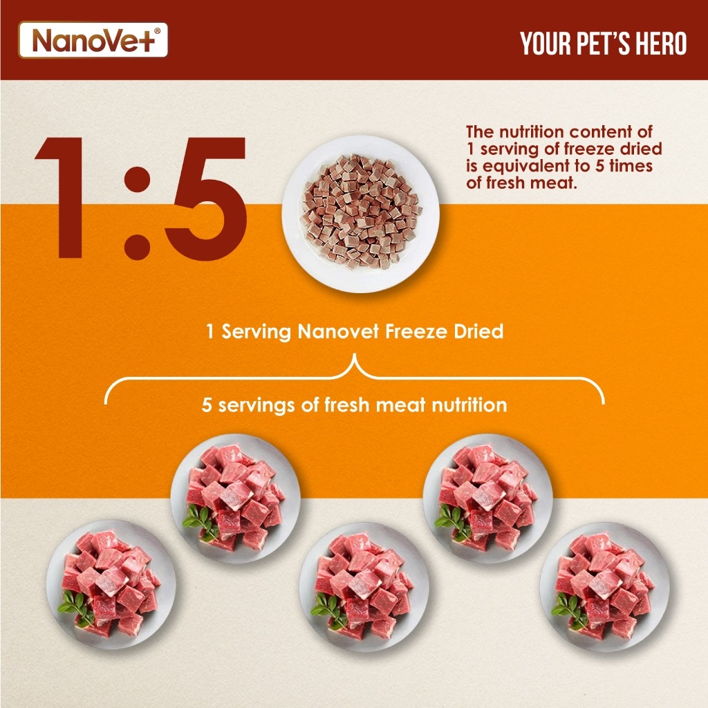 NANOVET FREEZE DRIED BEEF 200G CAT & DOG TREATS image 4