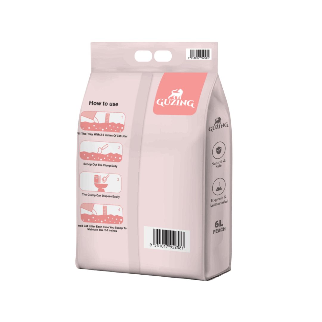 GUZING 6L PEACH TOFU CAT LITTER image 2