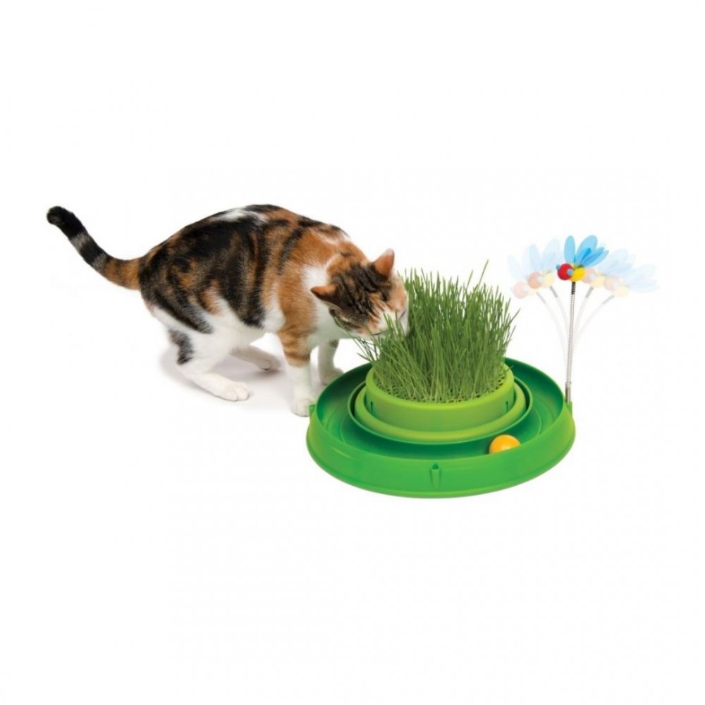 CATIT PLAY 3 IN 1 CIRCUIT BALL WITH CAT GRASS image 2