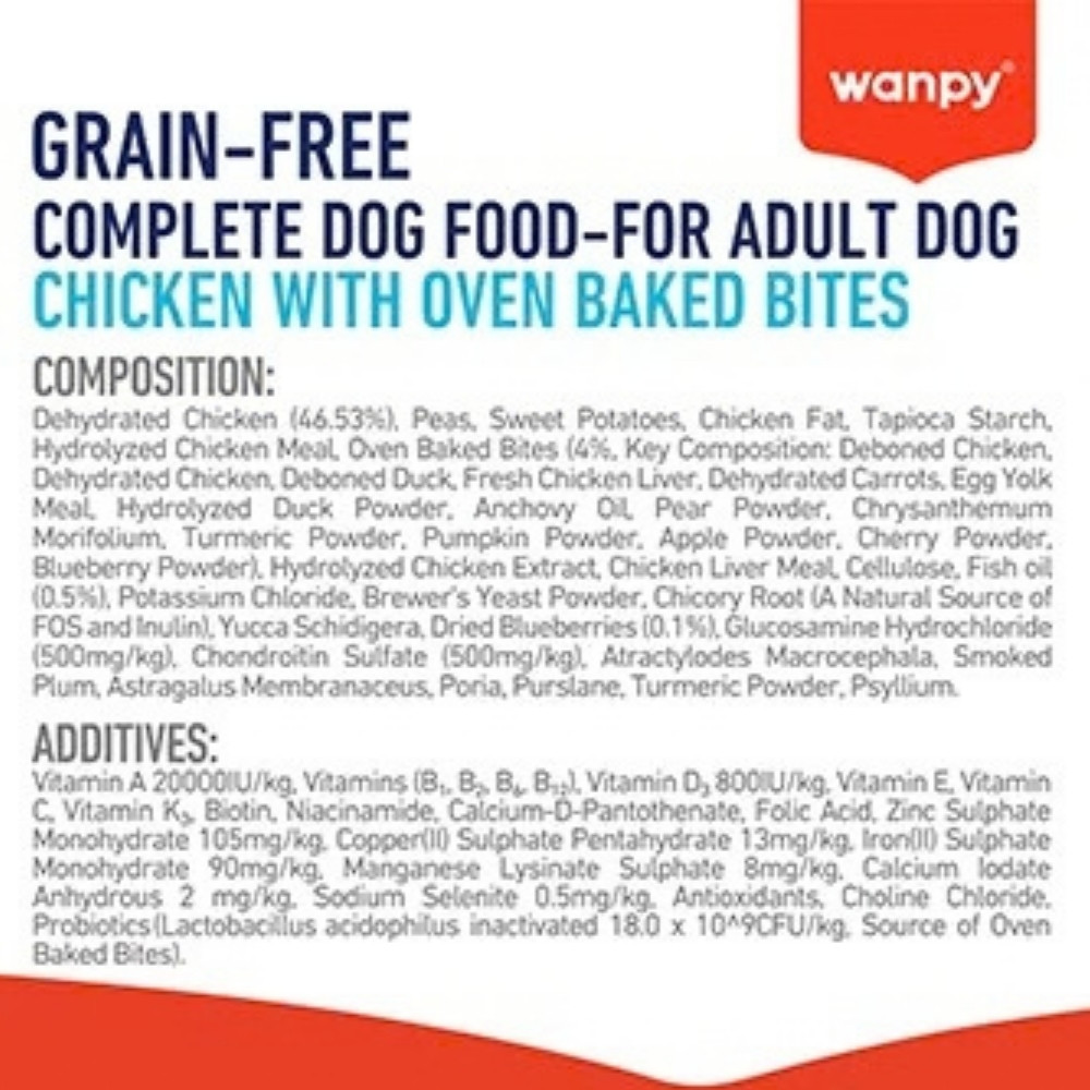 WANPY DOG 1.5KG GRAIN FREE CHICKEN RECIPE DRY DOG FOOD image 5