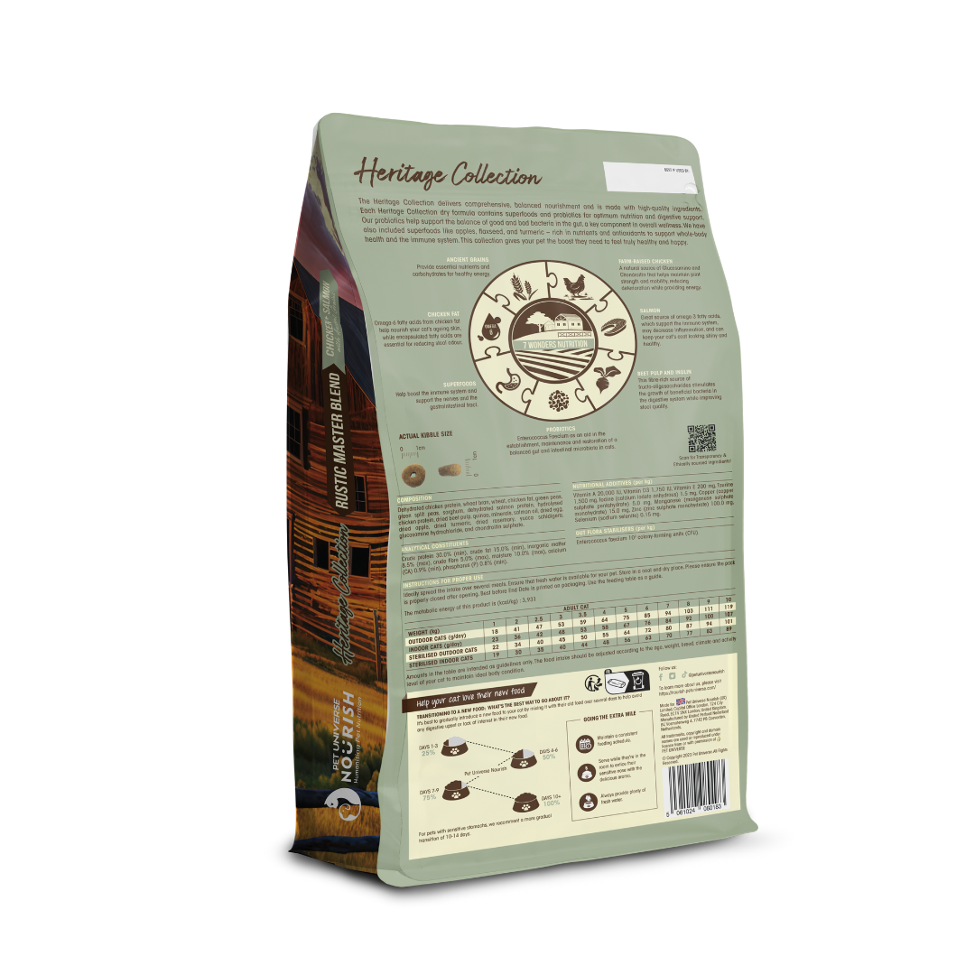 PET UNIVERSE NOURISH CAT HERITAGE 1.5KG RUSTIC MONO BLEND URINARY & KIDNEY CARE DRY CAT FOOD image 2