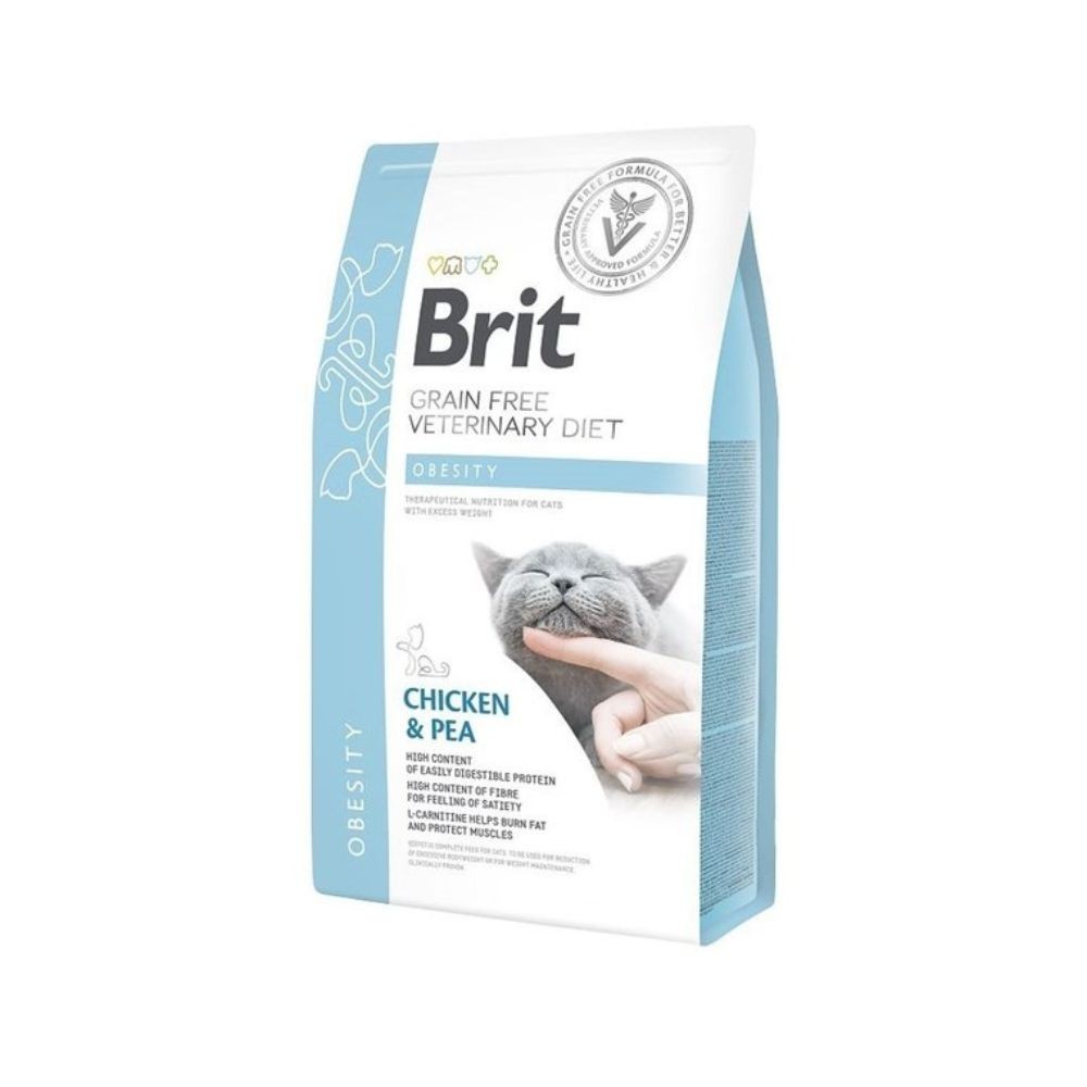 BRIT GRAIN FREE VETERINARY DIETS CAT 2KG OBESITY DRY CAT FOOD image 1