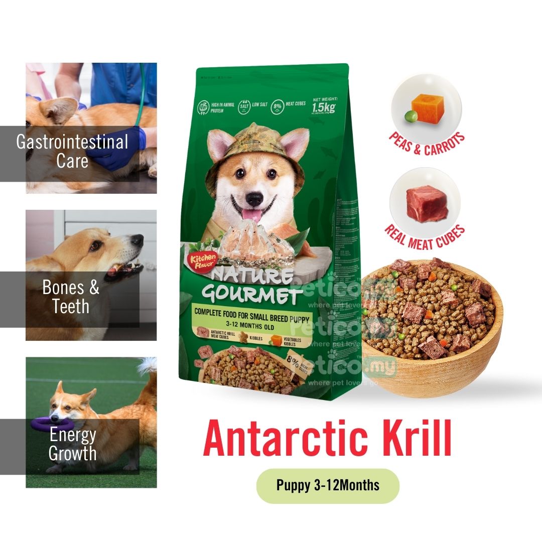 KITCHEN FLAVOR DOG 1.5KG NATURE GOURMET COMPLETE FOOD FOR SMALL BREED PUPPY ANTARCTIC KRILL image 2