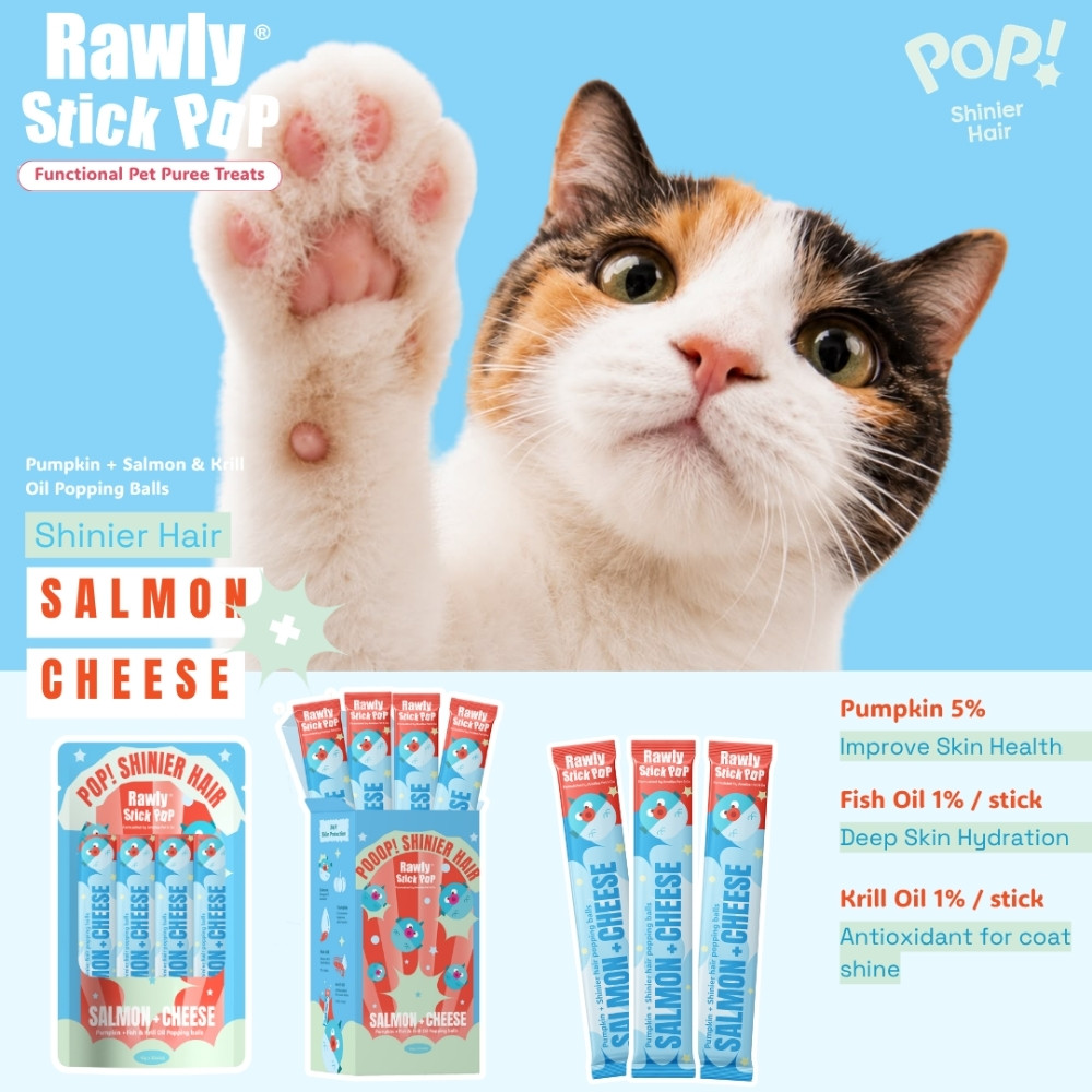 AMELISA RAWLY STICK POP PET PUREE 16GX4 SALMON & CHEESE DOG & CAT LICK image 4