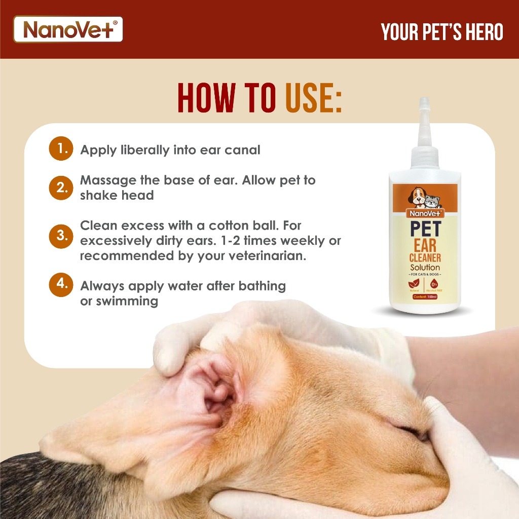 NANOVET EAR CLEANER SOLUTION 150ML image 5