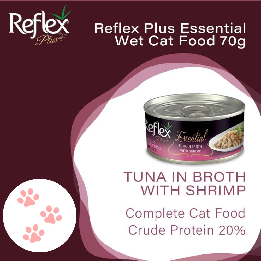 REFLEX PLUS ESSENTIAL TUNA IN BROTH WITH SHRIMP 70G WET CAT FOOD image 2