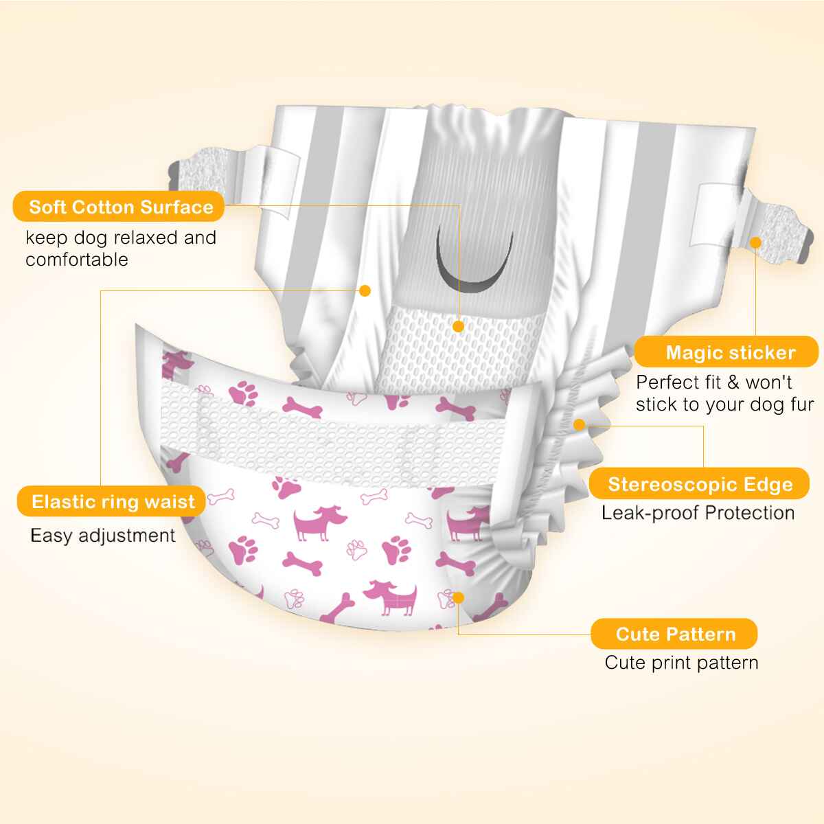 DONO DISPOSABLE PET DIAPER FEMALE L 12PCS image 4
