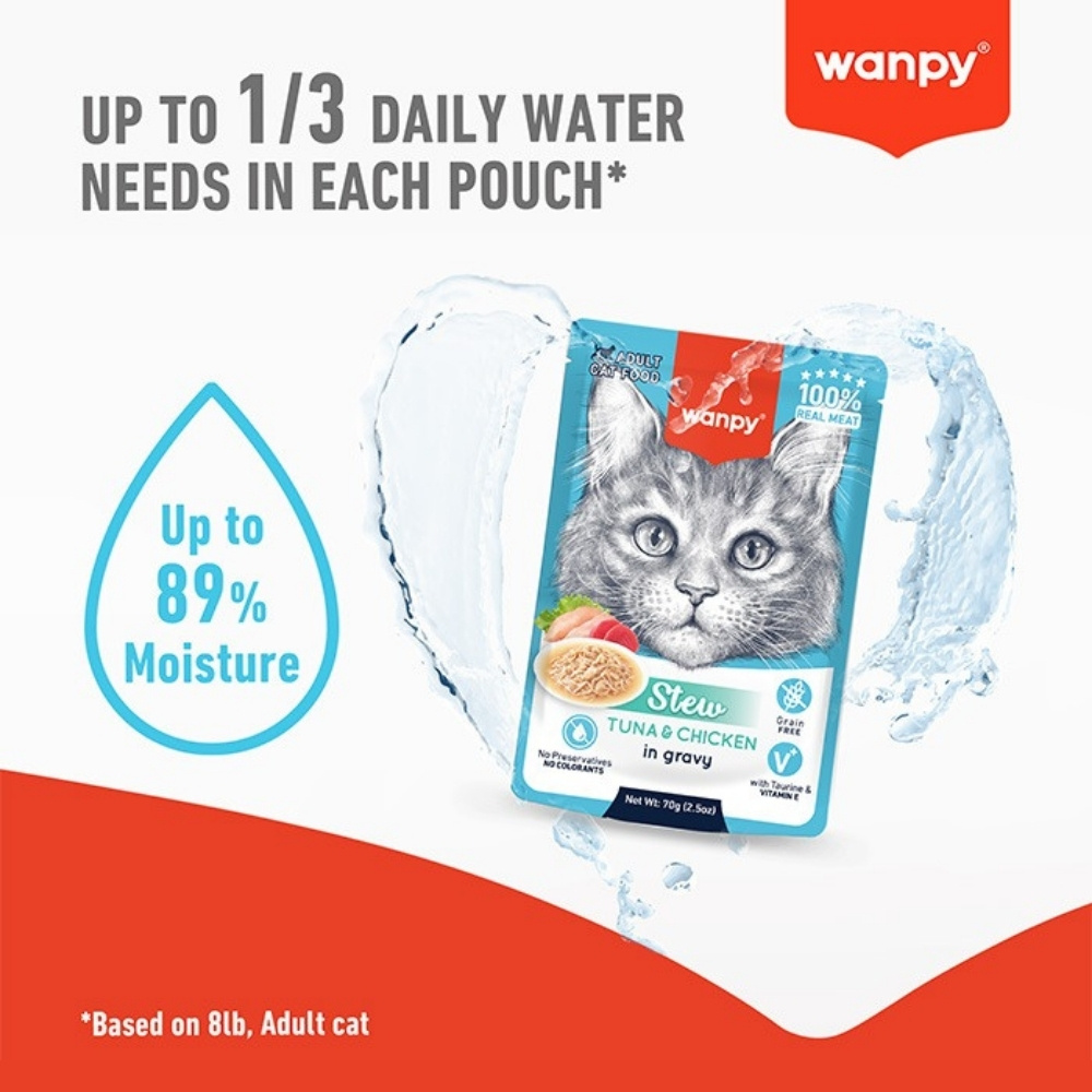 WANPY CAT 70G STEW TUNA POUCH WET CAT FOOD image 3