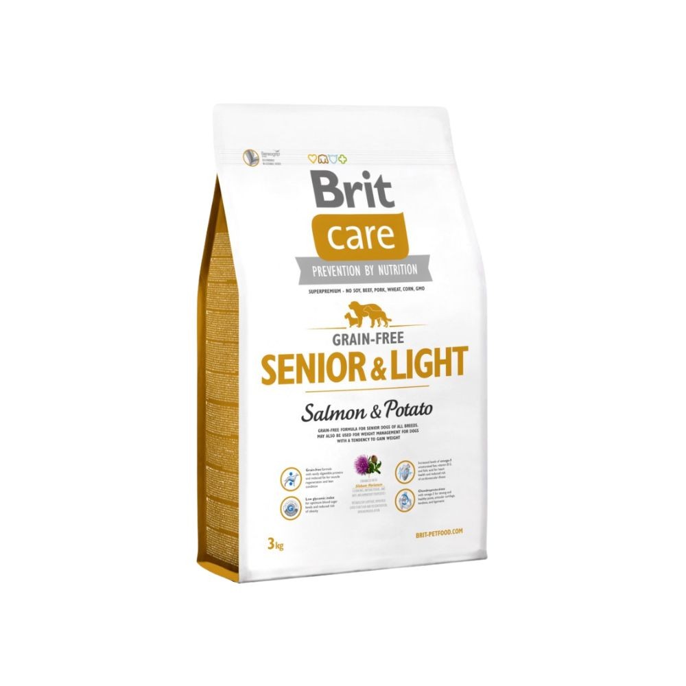 BRIT CARE DOG 3KG GRAIN FREE SENIOR & LIGHT SALMON DRY DOG FOOD image 2