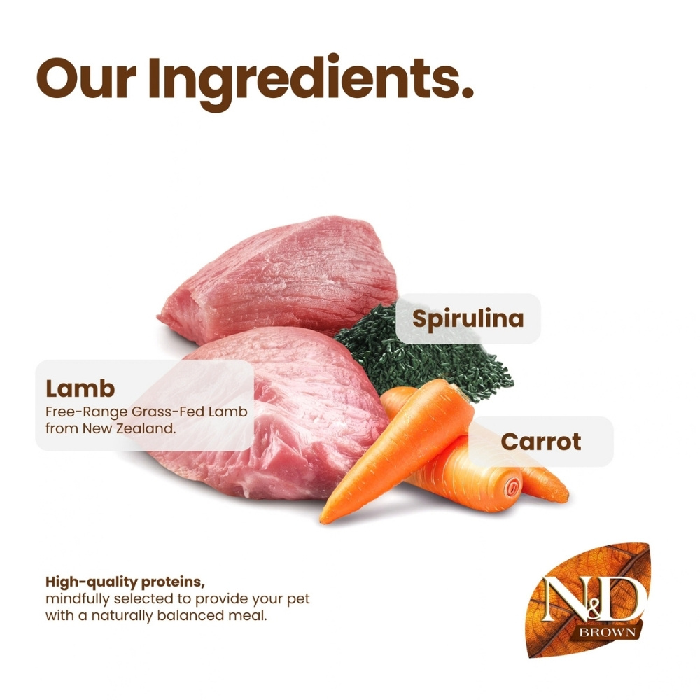 FARMINA N&D 2KG BROWN CANINE LAMB & SPIRULINA ADULT MINI DRY DOG FOOD image 6