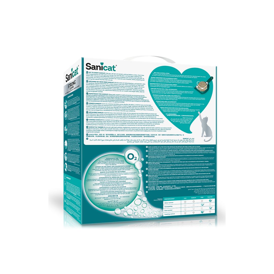 SANICAT STRONG CLUMPING 10KG BABY POWDER SCENTED BENTONITE CAT LITTER image 3