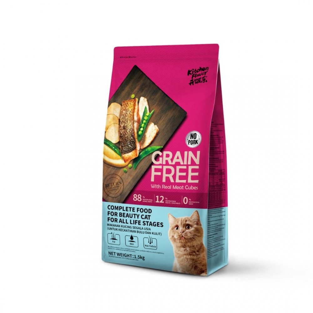 KITCHEN FLAVOR CAT 1.5KG GRAIN FREE COMPLETE  BEAUTY CAT FOOD FOR ALL LIFE STAGES image 2
