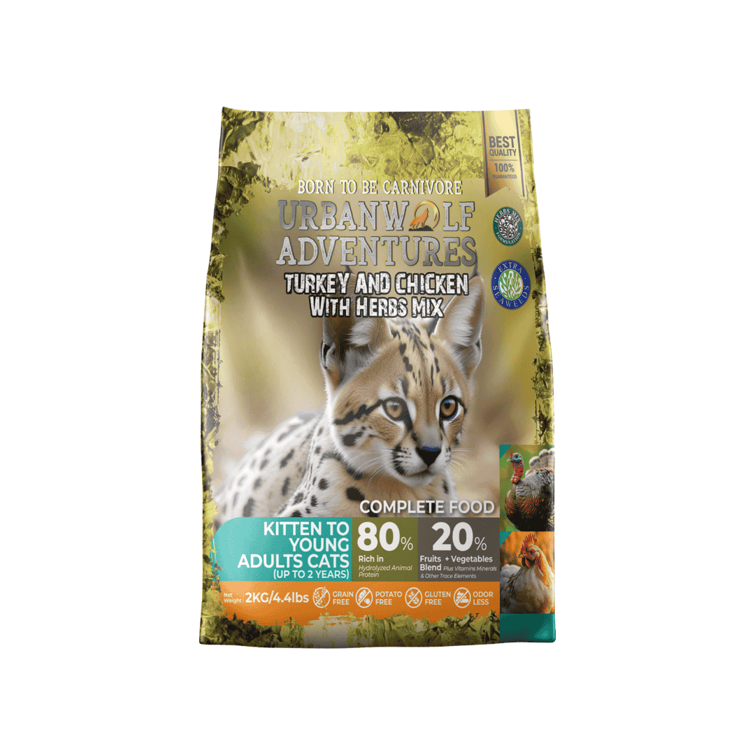 URBANWOLF ADVENTURES KITTEN TURKEY AND CHICKEN WITH HERBS MIX DRY CAT FOOD image 2