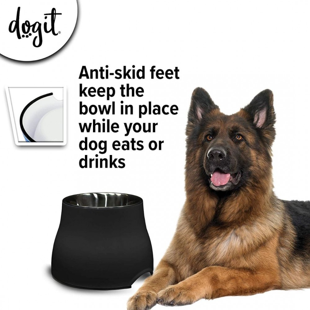 DOGIT ELEVATED DISH WITH STAINLESS STEAL INSERT LARGE 900ML BLACK image 4