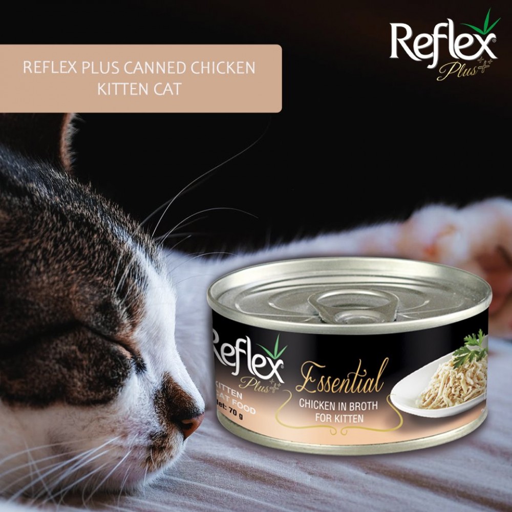 REFLEX PLUS ESSENTIAL CHICKEN IN BROTH FOR KITTEN 70G WET CAT FOOD image 2
