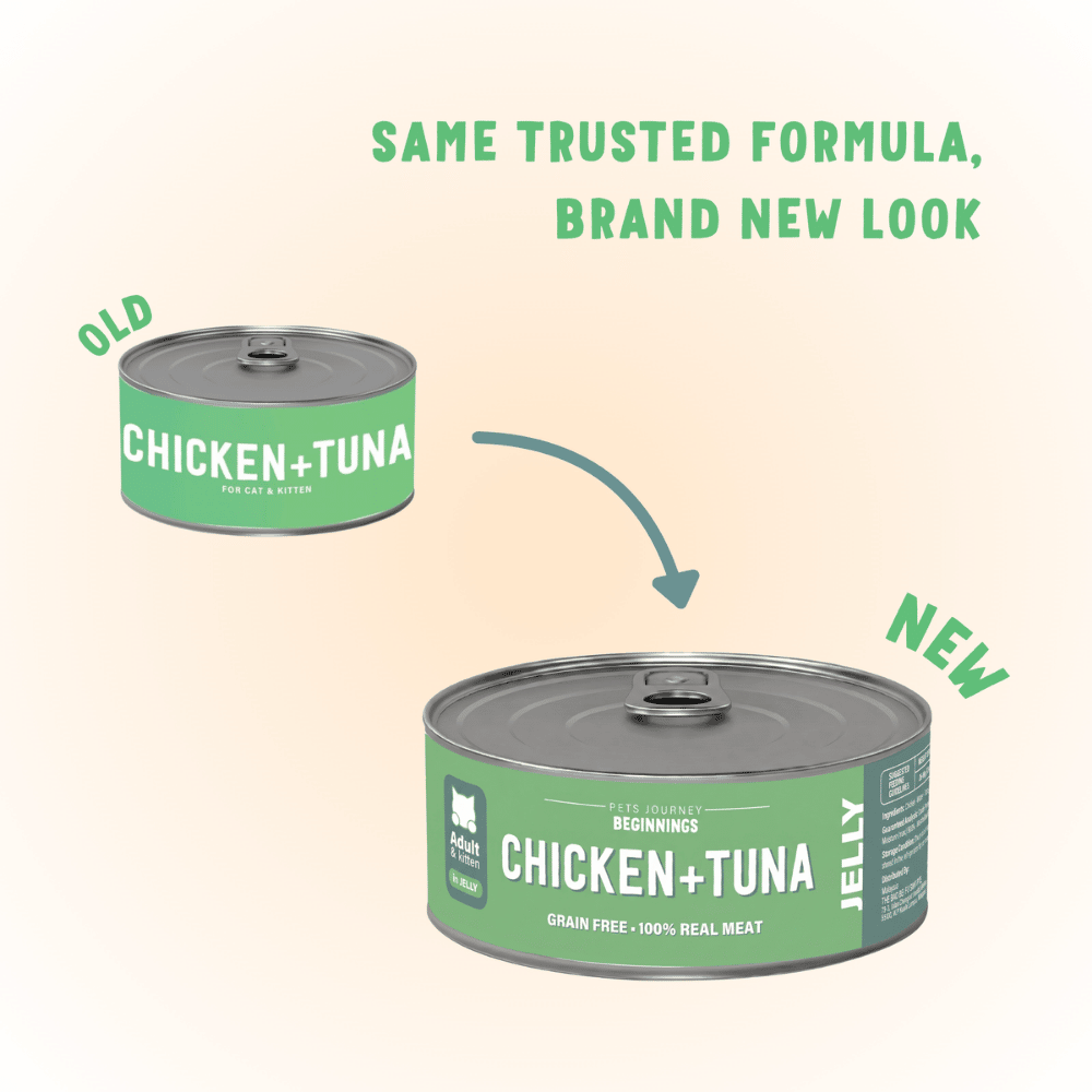 PETS JOURNEY BEGINNINGS 80G CHICKEN WITH TUNA IN JELLY WET CANNED CAT FOOD image 4