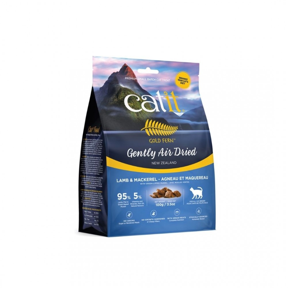 CATIT GOLD FERN 100G AIR DRIED LAMB & MACKEREL CAT FOOD image 2