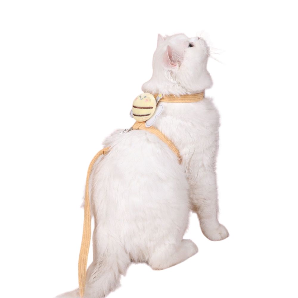 PTC CAT LEASH & HARNESS SET BEE DESIGN IN BLUE LARGE image 2