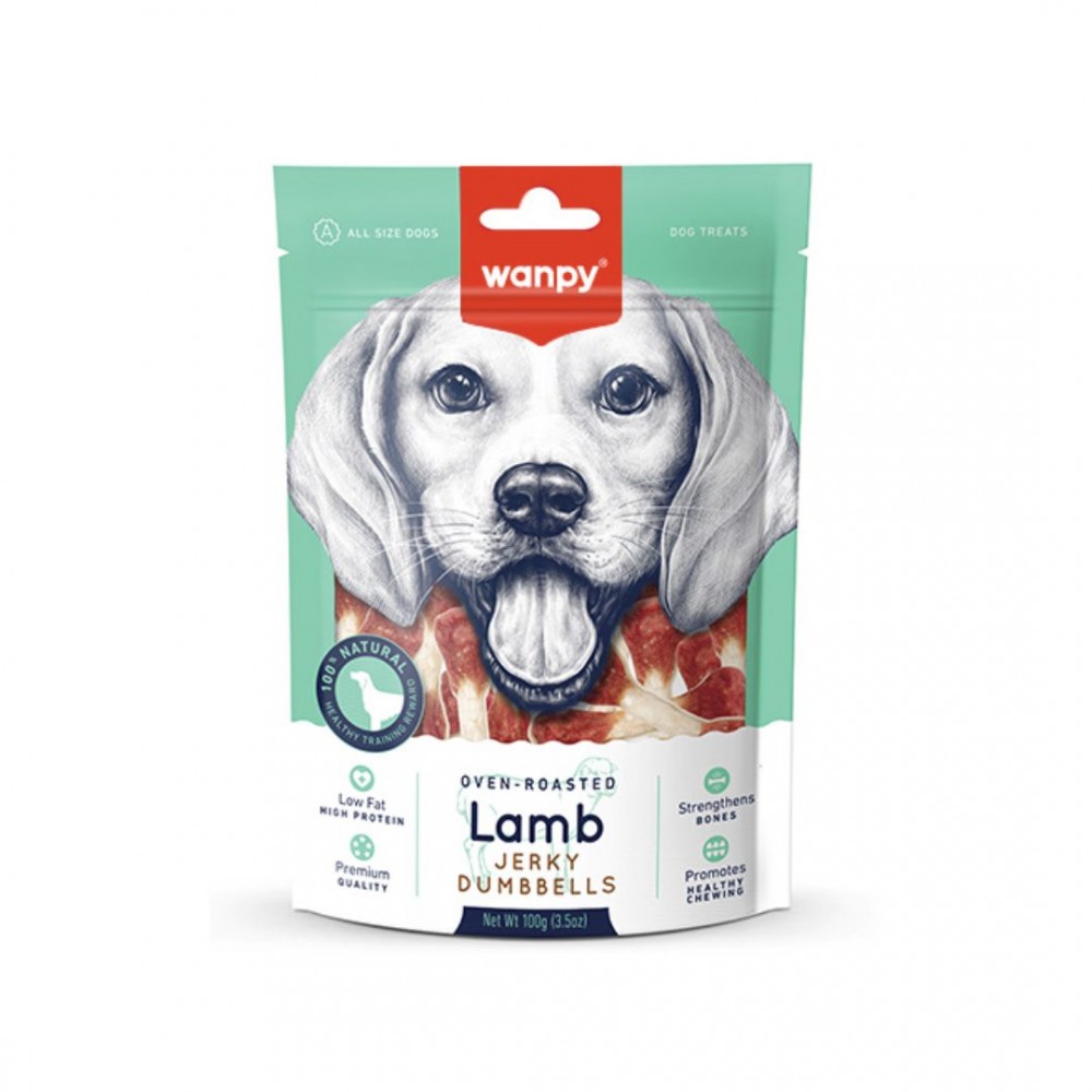 WANPY LAMB JERKY DUMBELL 100G DOG SNACK image 2