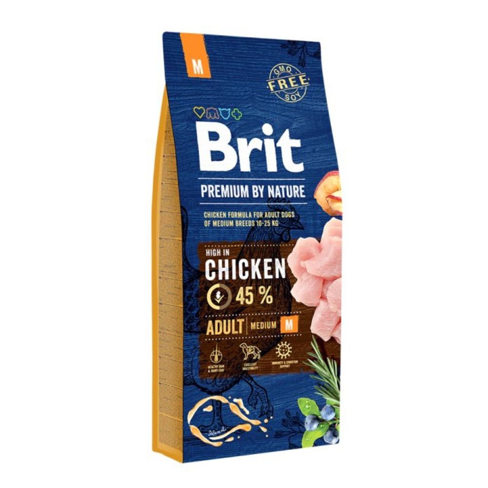 BRIT PREMIUM BY NATURE DOG 15KG ADULT M DRY DOG FOOD image 2
