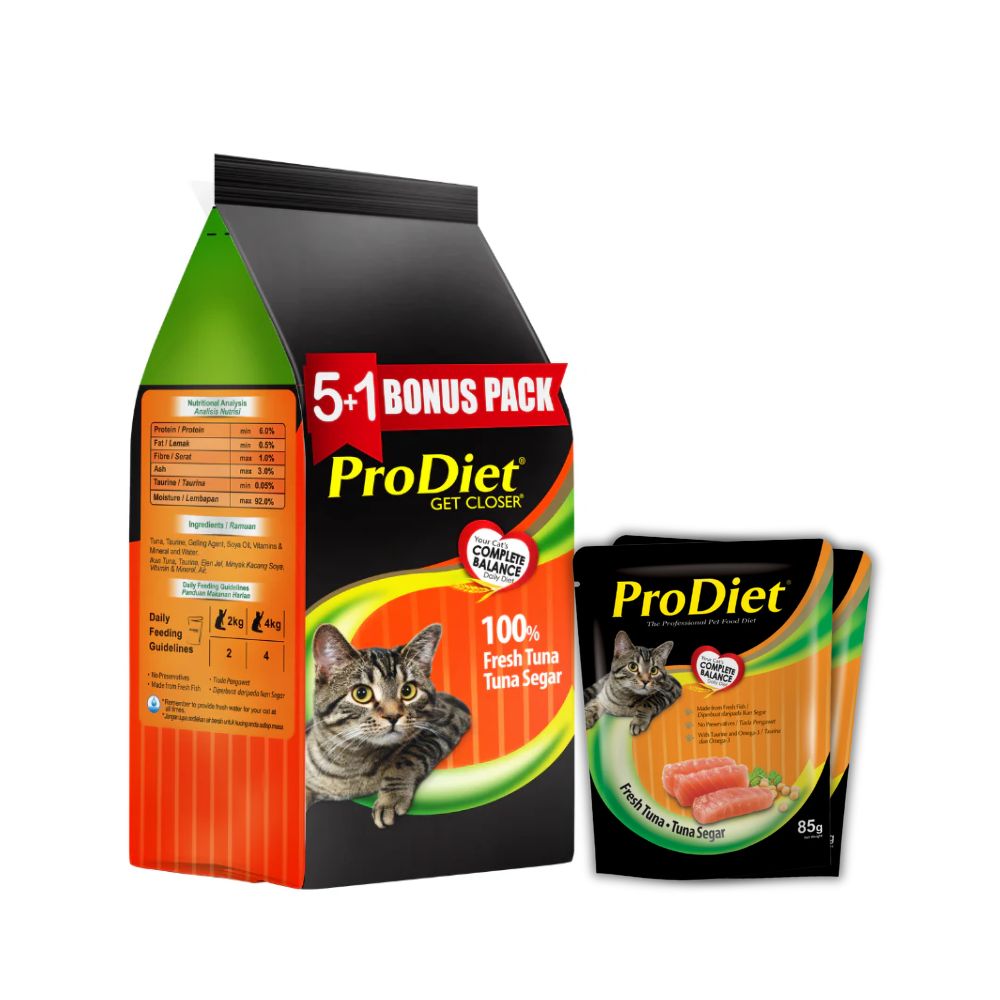 PRODIET POUCH 85G PROMO 5+1 FRESH TUNA WET CAT FOOD image 1