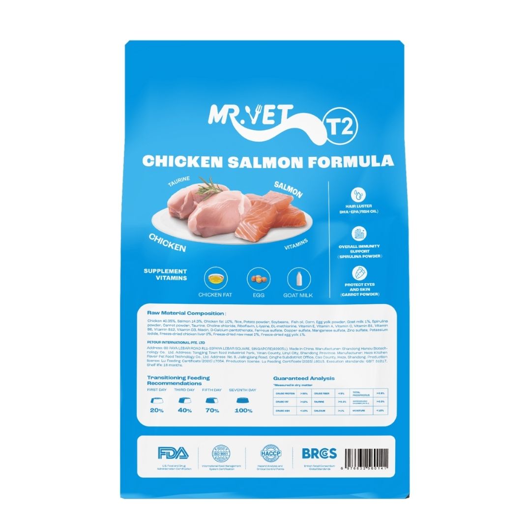 MR.VET CAT 1KG CHICKEN SALMON HAIR & SKIN CARE FORMULA DRY CAT FOOD image 2