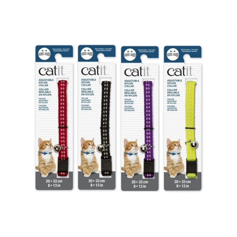 CATIT ADJUSTABLE NYLON COLLAR REFLECTIVE RED 20-30CM (8-13IN) image 2