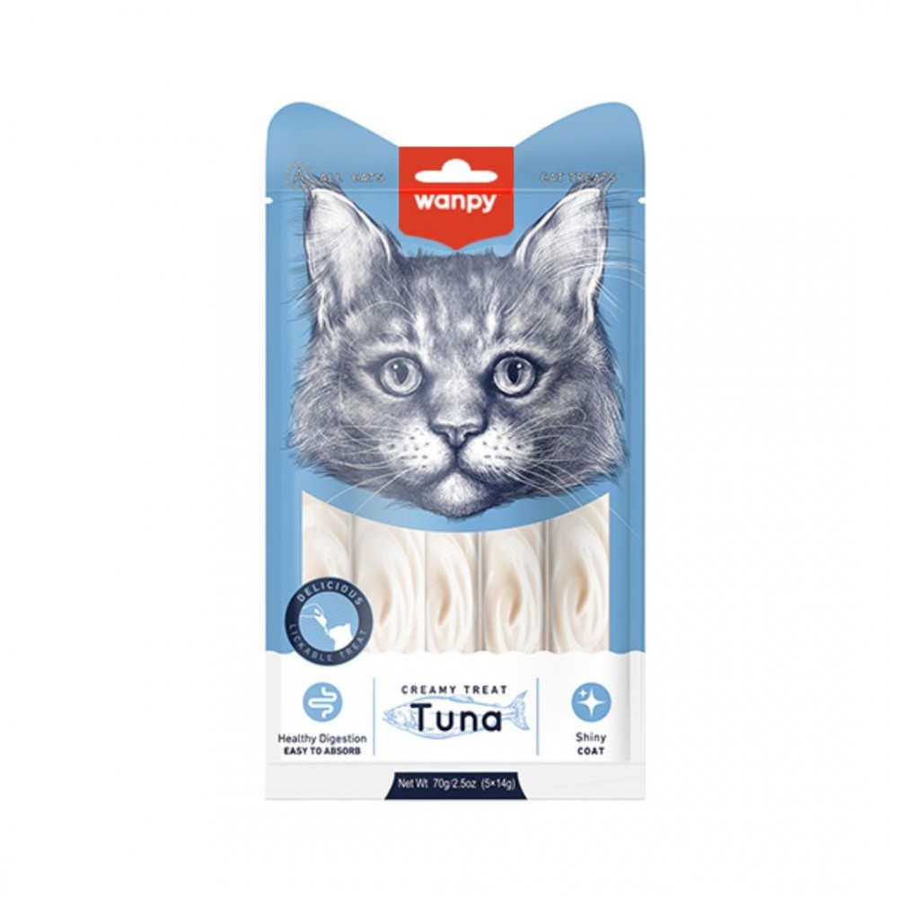 WANPY CAT 14GX5 CREAMY LICKABLE TREAT TUNA CAT SNACK image 2