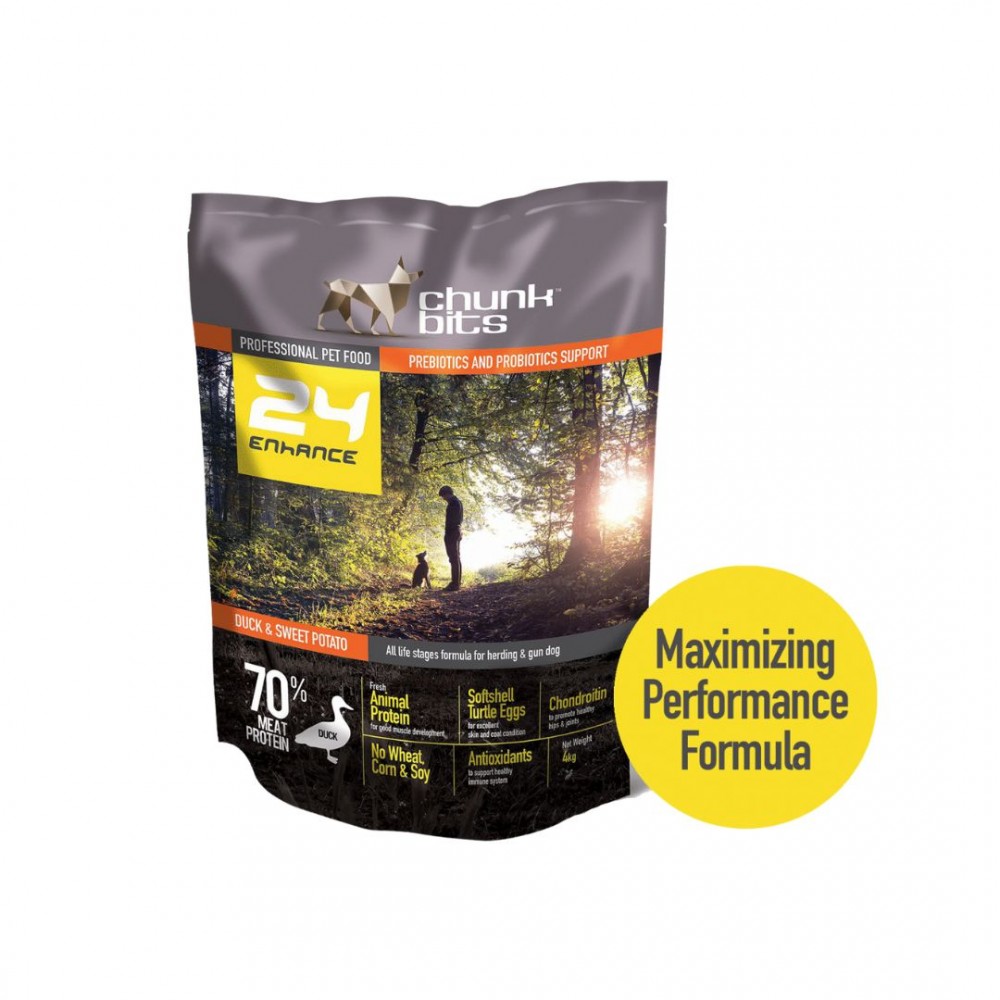 CHUNKBITS DOG 4KG ENHANCE 24/14 DUCK MEAT DRY DOG FOOD image 2