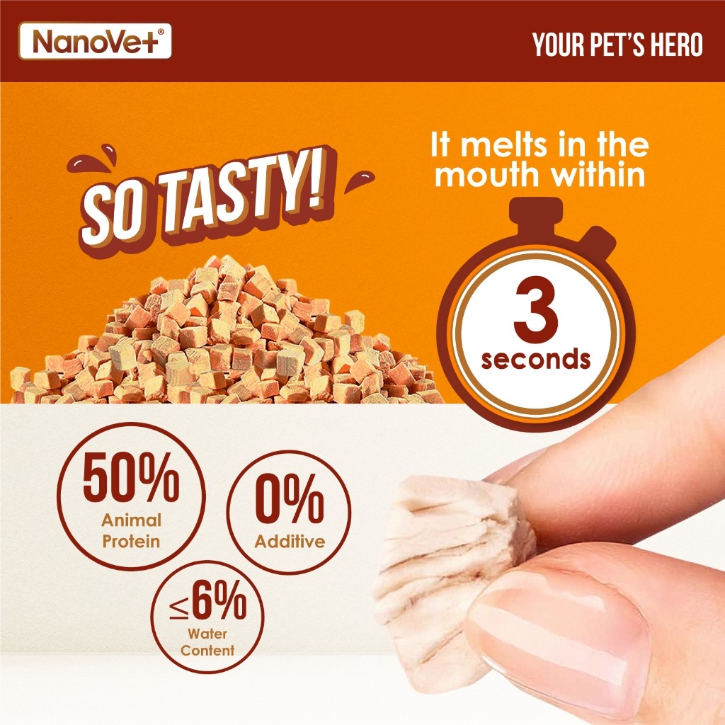 NANOVET FREEZE DRIED SALMON 200G CAT & DOG TREATS image 4