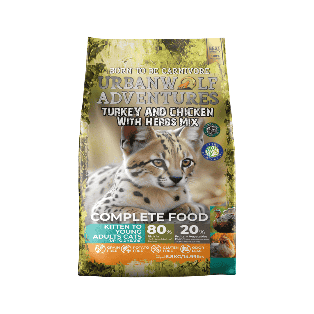 URBANWOLF ADVENTURES KITTEN TURKEY AND CHICKEN WITH HERBS MIX DRY CAT FOOD image 3