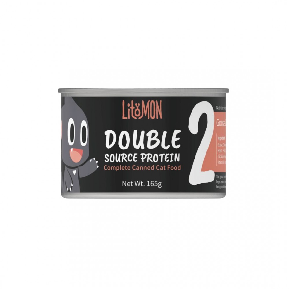 LITOMON DOUBLE SOURCE PROTEIN COMPLETE CANNED 165G GOOSE & CHICKEN WET CAT FOOD image 2
