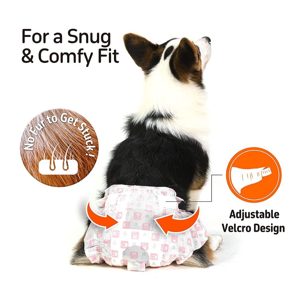 FOFOS FEMALE DOG DIAPER L 14PCS WAIST 32-50CM WEIGHT 4-8KG image 3