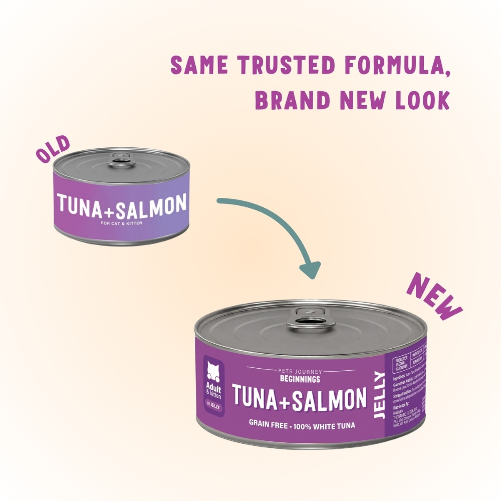 PETS JOURNEY BEGINNINGS 80G TUNA WITH SALMON IN JELLY WET CANNED CAT FOOD image 2