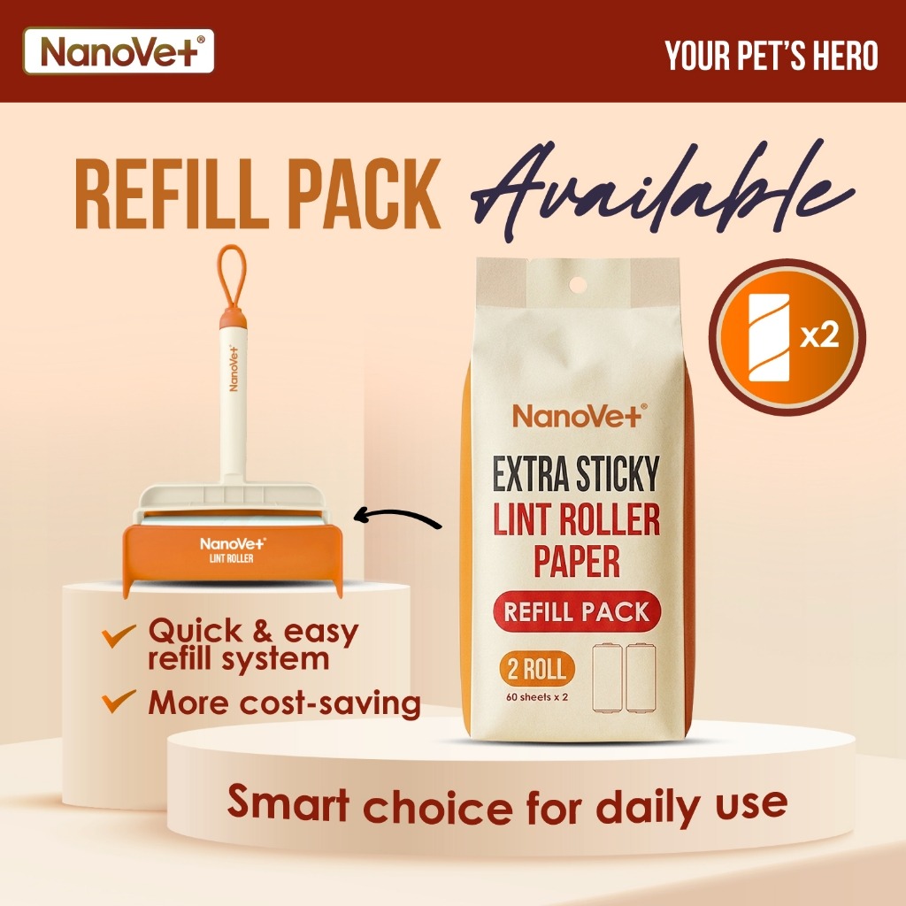 NANOVET EXTRA STICKY LINT ROLLER 2 ROLL REFILL PACK image 5