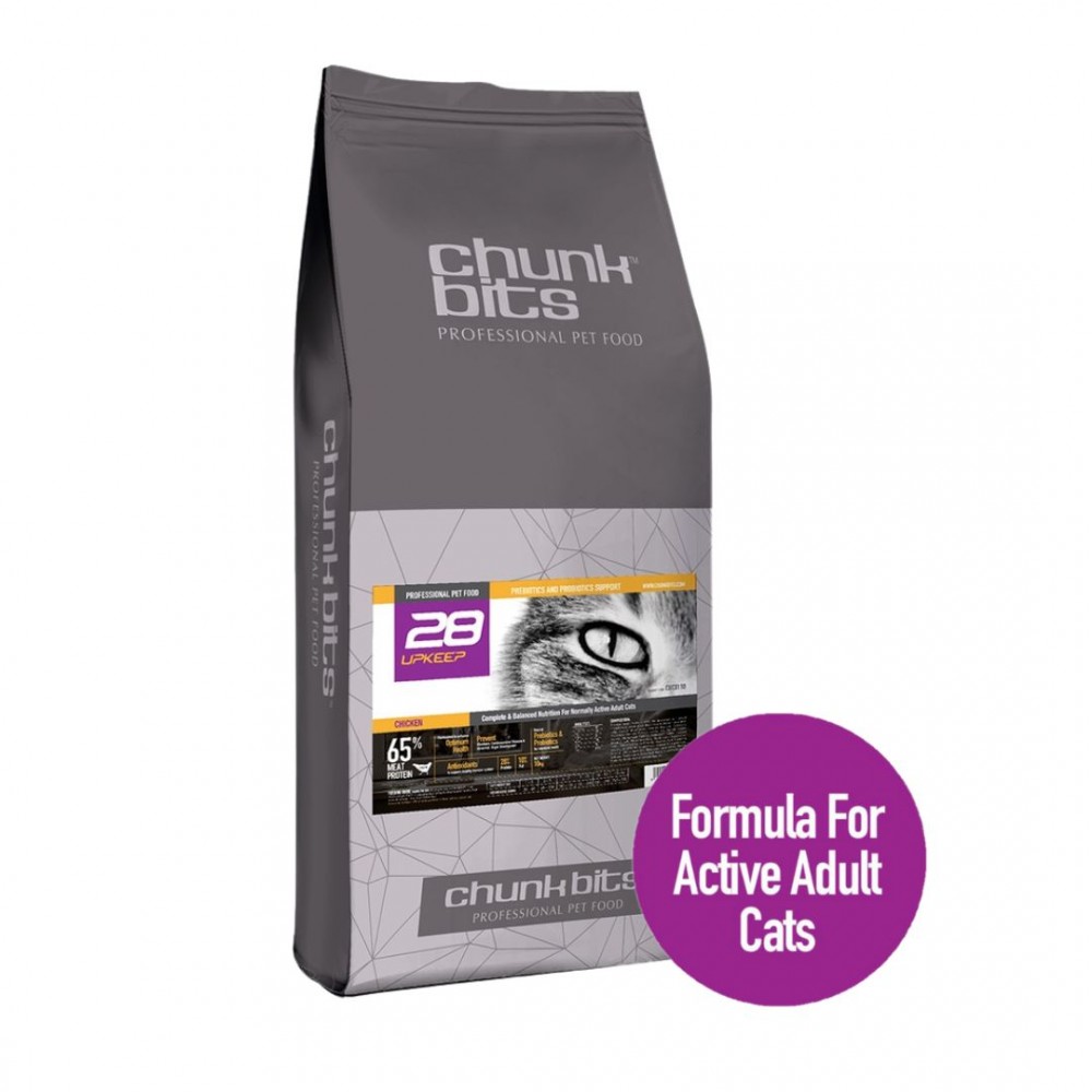 CHUNKBITS CAT 9KG UPKEEP 28 CHICKEN DRY CAT FOOD image 2