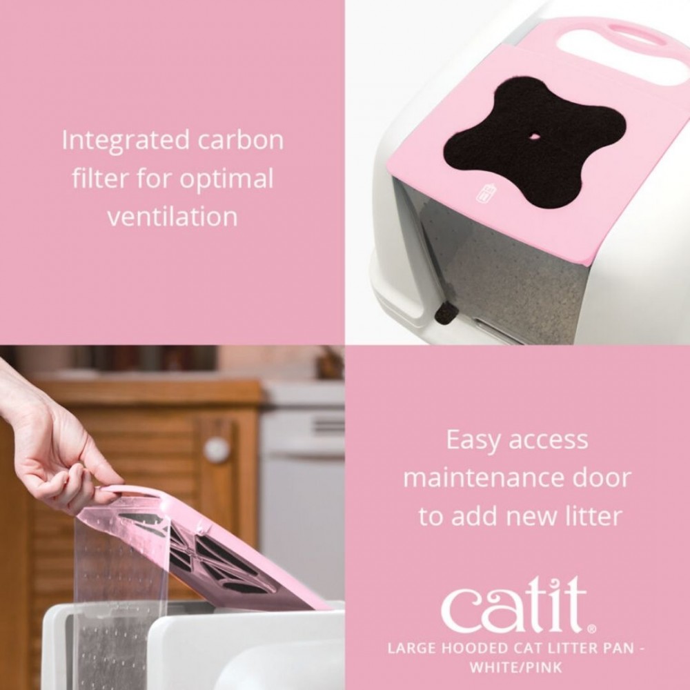 CATIT REGULAR HOODED CAT PAN PINK image 5