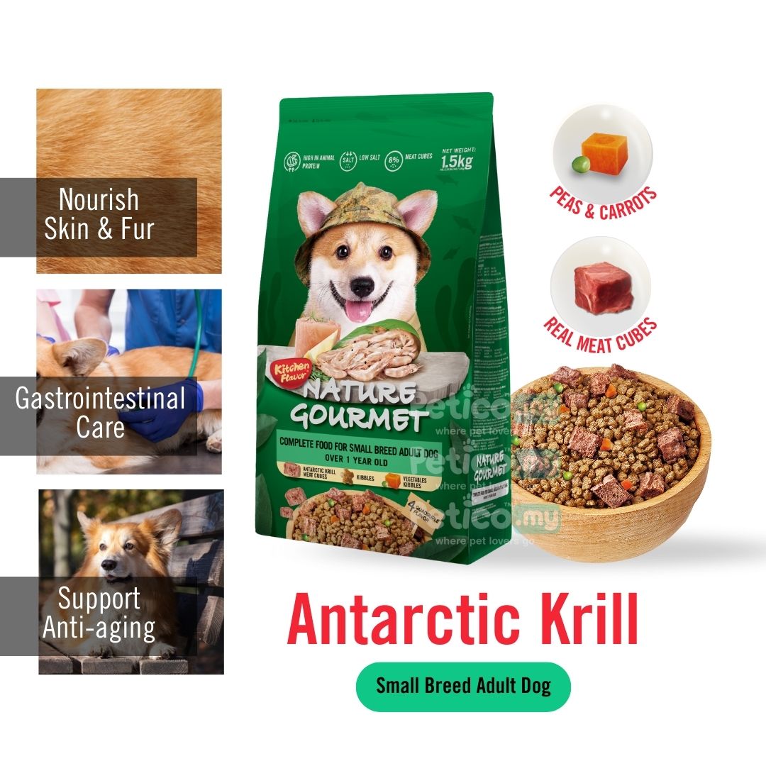 KITCHEN FLAVOR DOG 1.5KG NATURE GOURMET COMPLETE FOOD FOR SMALL BREED ADULT DOG ANTARCTIC KRILL image 2