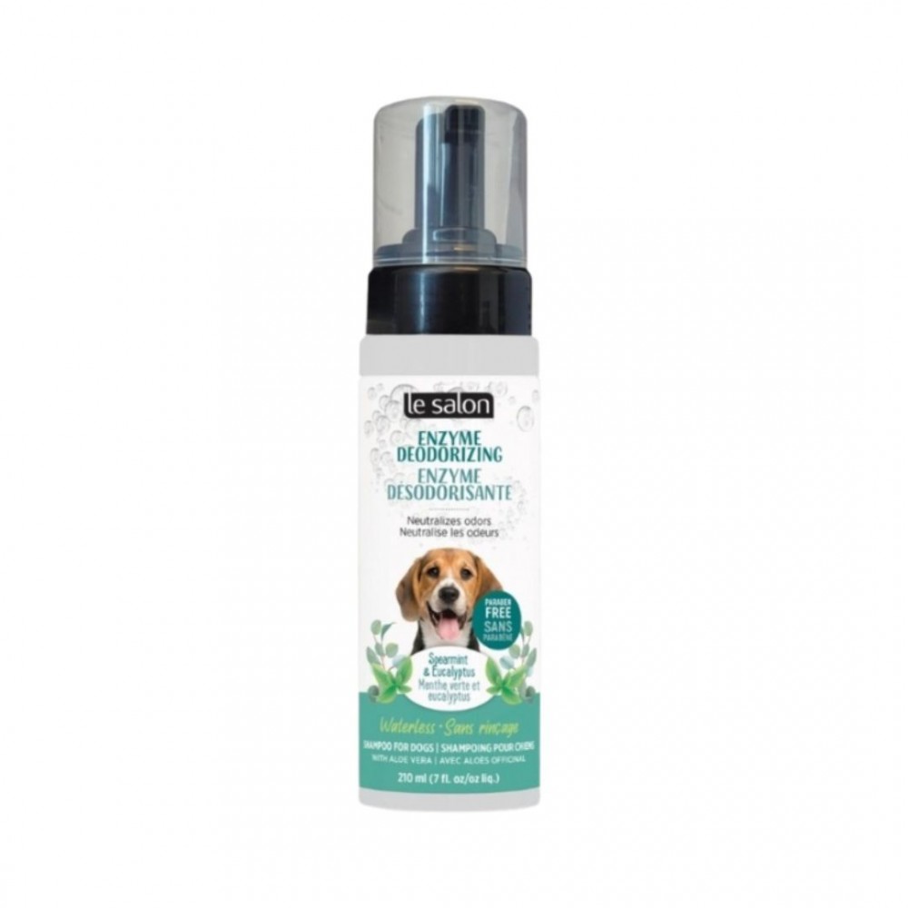 LE SALON DOG 210ML ENZYME DEODORIZING WATERLESS SHAMPOO SPEARMINT-EUCALYPTUS SCENT image 2
