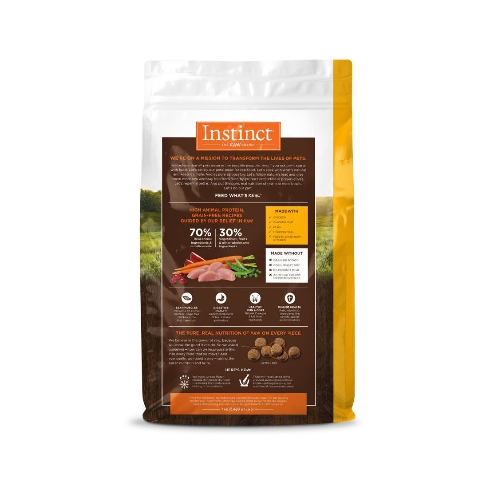 INSTINCT DOG ORIGINAL 10.2KG (22.5LB) GRAIN FREE RECIPE WITH REAL CHICKEN DRY DOG FOOD image 3