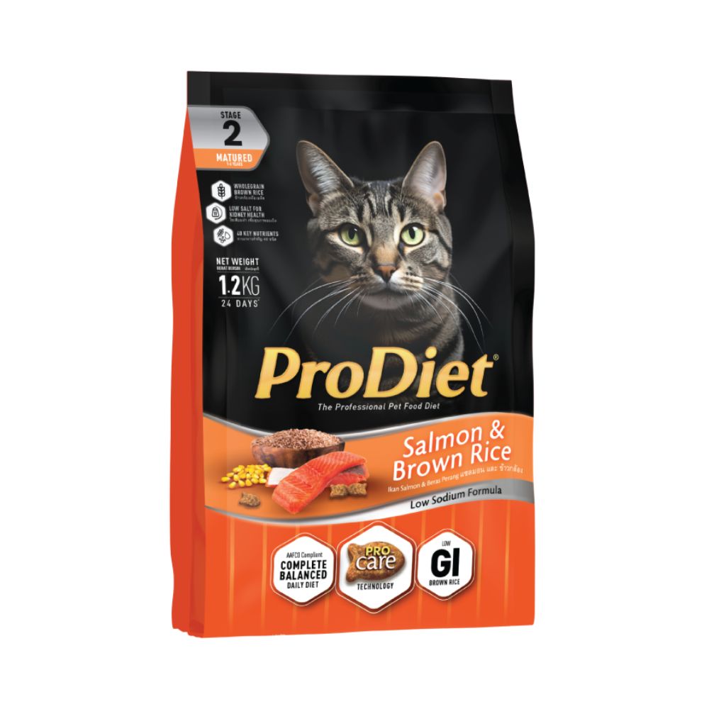 PRODIET 1.2KG SALMON & BROWN RICE DRY CAT FOOD image 1