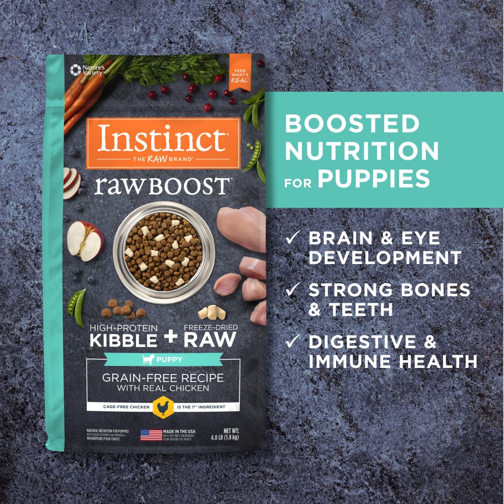 INSTINCT DOG RAW BOOST 1.8KG (4LB) PUPPY GRAIN FREE RECIPE WITH REAL CHICKEN DRY DOG FOOD image 7
